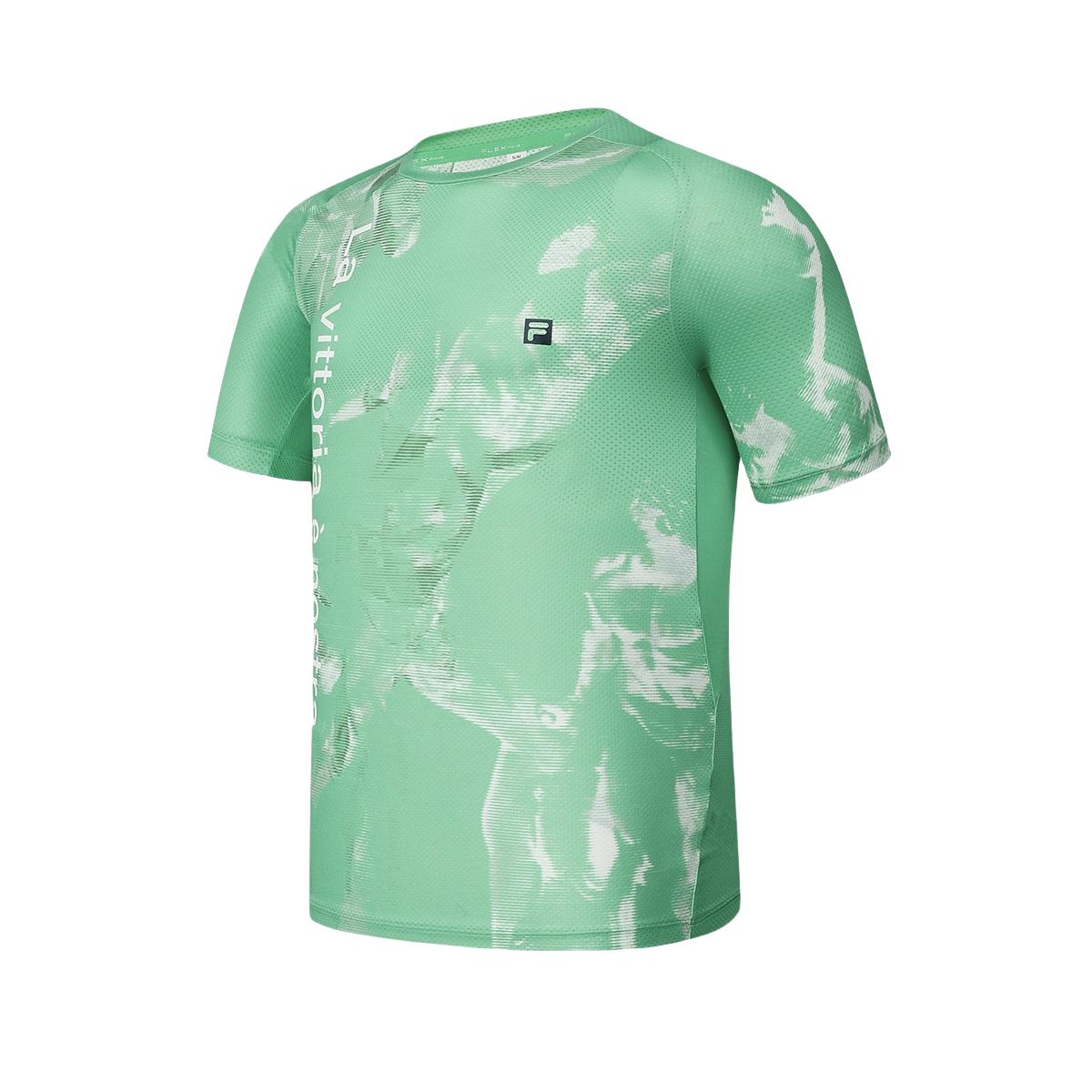 

FILA Fitted Quick-Dry Sports Crew Neck T-Shirt Men Tops Grape-Green A11M421114FGN M