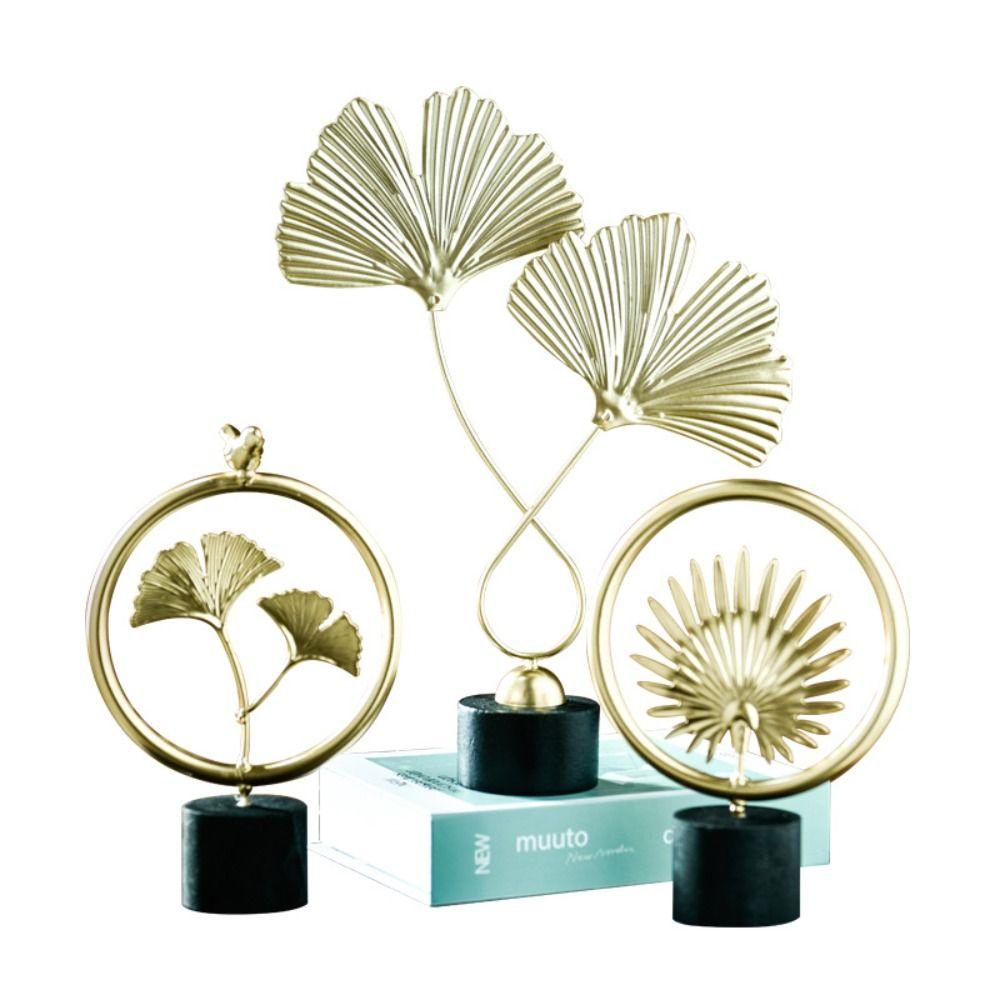 Ornaments Nordic Style Leaves Sculpture Iron Arts Crafts Ginkgo Leaf Ornaments Desktop Ornaments
