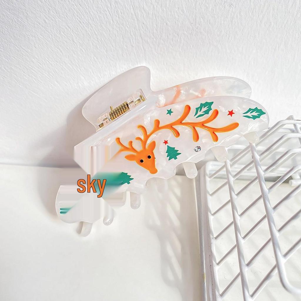 Christmas Hair Clips: Gingerbread Man & Santa Claus Shark Claw Clip for Updo Hairstyles