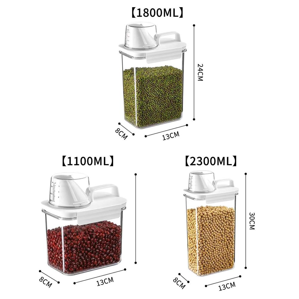 Transparent Measuring Cup Grain Sealed Storage Jar Multipurpose Large Capacity Bottles For Cereal Mung Beans