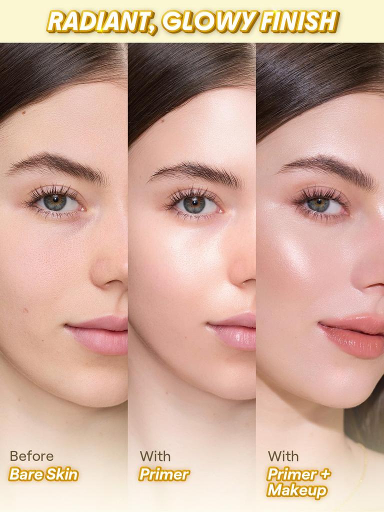SHEGLAM Melt Touch Ultra Moisturizing Cream Primer Glass Skin Formula with Serum Makeup Lightweight Texture 3-in-1 Ingredients, Base,
