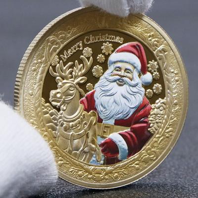 Europäischer und amerikanischer Weihnachtsmann, vergoldet und versilbert, Gedenkmünzen, Medaillen, Neujahrsgeschenke, Weihnachtsgeschenk, Strumpffüller