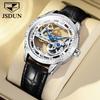 JINSHIDUN New Business and Leisure Men's Watch Fully Automatic Mechanical Watch Perspective Hollow Dial High-end Watch