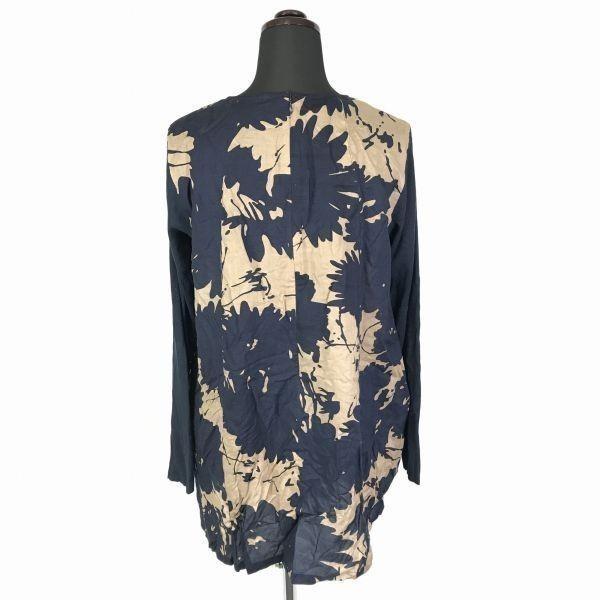 New with Tag/Pa-Nu Mixed Fabric Print Dress/Women’s Size M/2/Navy/Back Zip, Side Pockets Made In Japan(USED)