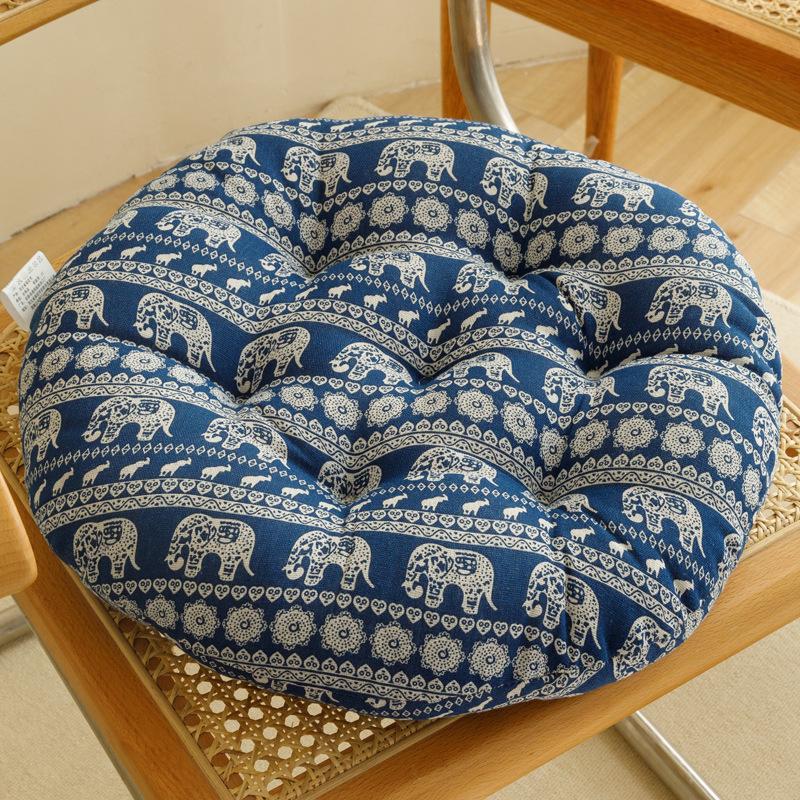 Ethnic Style Thick Cushion Plump Filling Circular Floor Seat Pads Tatami Yoga Meditation Mat Living Room Study Room Bedroom Yoga Studio Universal