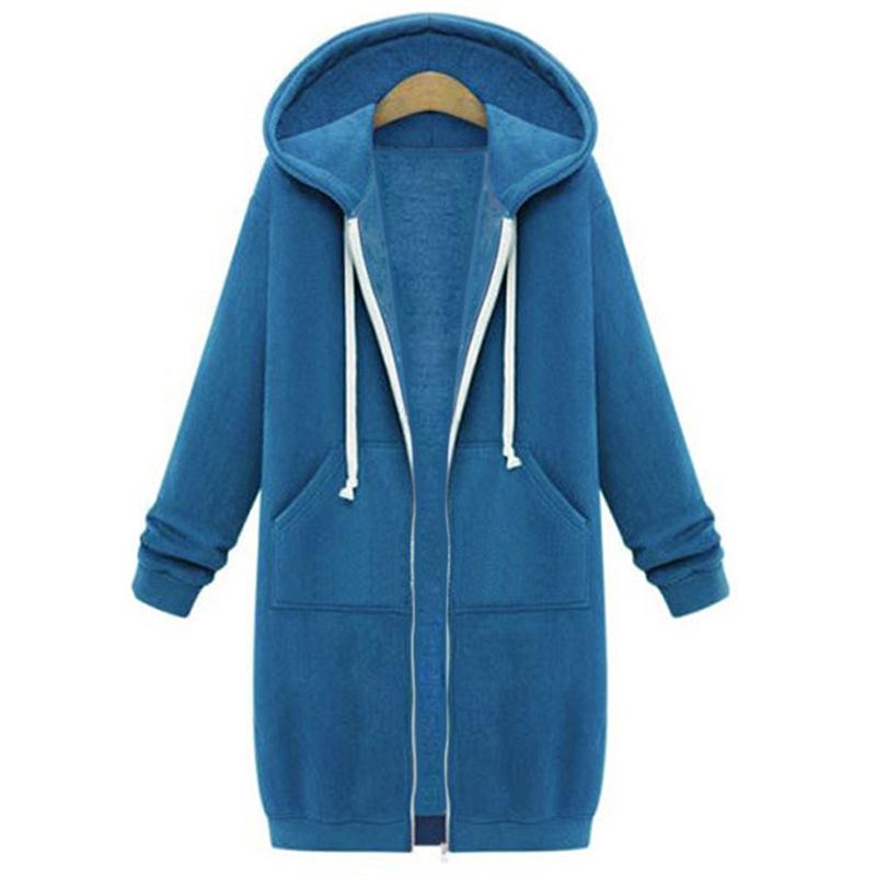 2022 herbst Winter Verdickung Casual Frauen Lange Hoodies Sweatshirt Mantel Zip Up Outer Mit Kapuze Jacke Taschen Outwear Tops