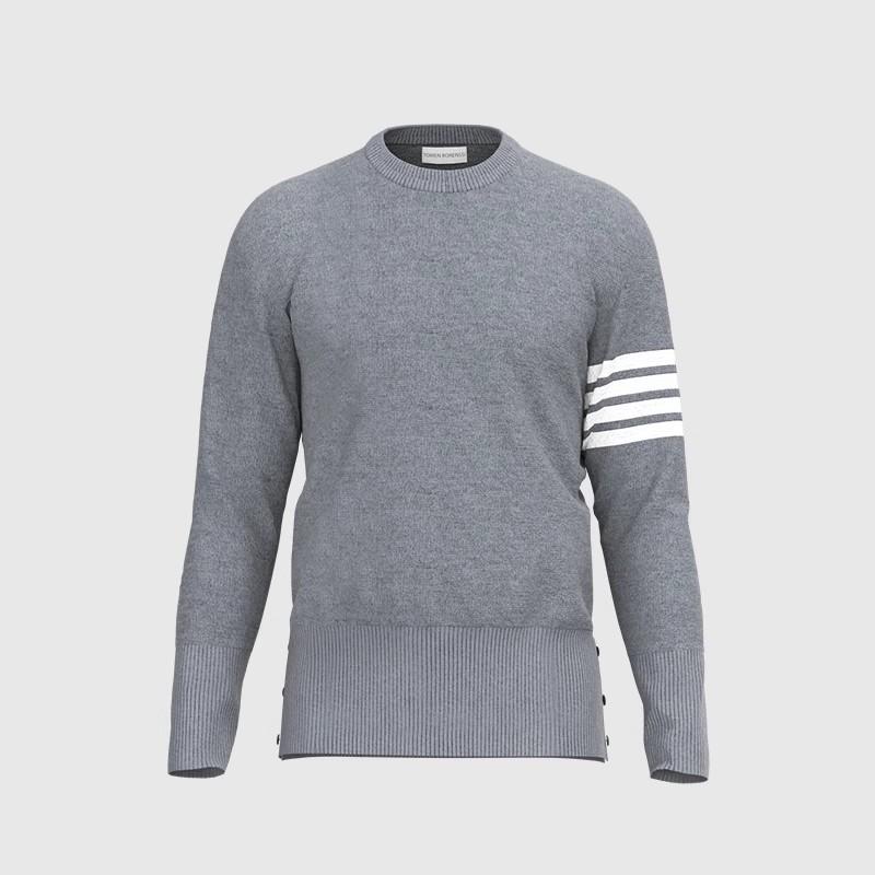 TB [Official Authentic] Sweater Unisex Base Sweater Classic Round Neck Pullover Slim Fit Versatile Knit Sweater