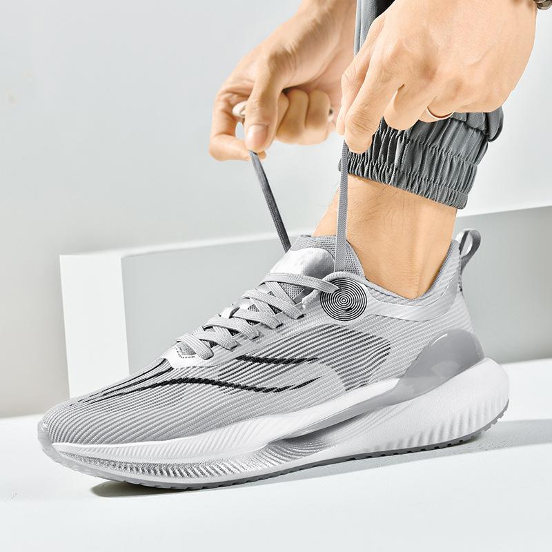 Jueying Men's Shoes Foreign Trade Lightweight Shock Absorption Rebound Running Shoes Casual Sports Marathon Sneakers Tide Lightweight Wear-resistant