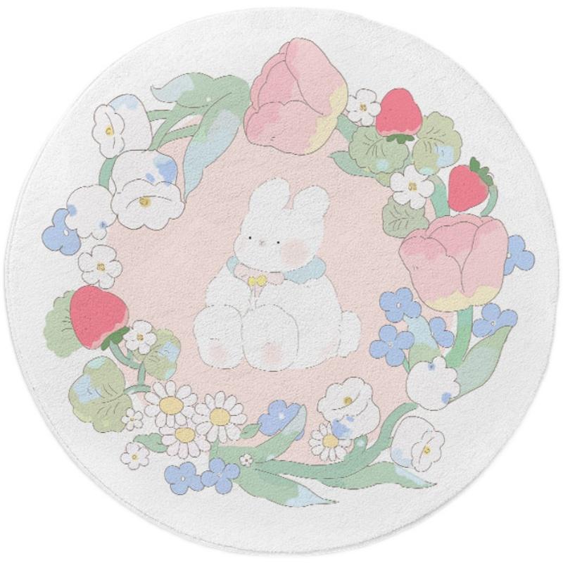 Cute Style Bedroom Decor Plush Carpet Cream Style Children Room Floor Mat Fluffy Soft Baby Crawling Rug Large Area Cartoon Rugs