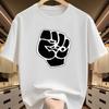 Unity Fist Graphic T Shirt Minimalist Raised Fist Print Hip Hop Streetwear Unisex Loose Casual Short Sleeve Tops