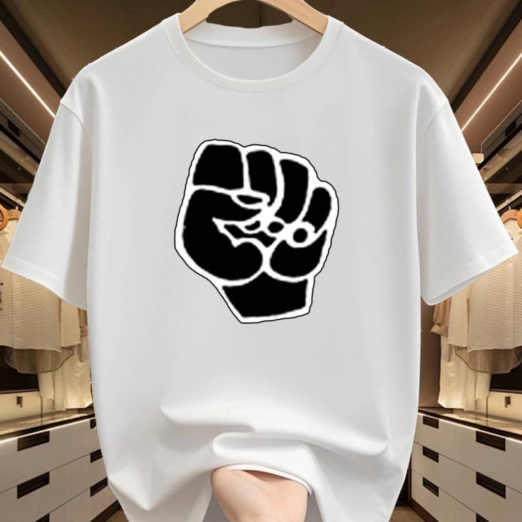 Unity Fist Graphic T Shirt Minimalist Raised Fist Print Hip Hop Streetwear Unisex Loose Casual Short Sleeve Tops