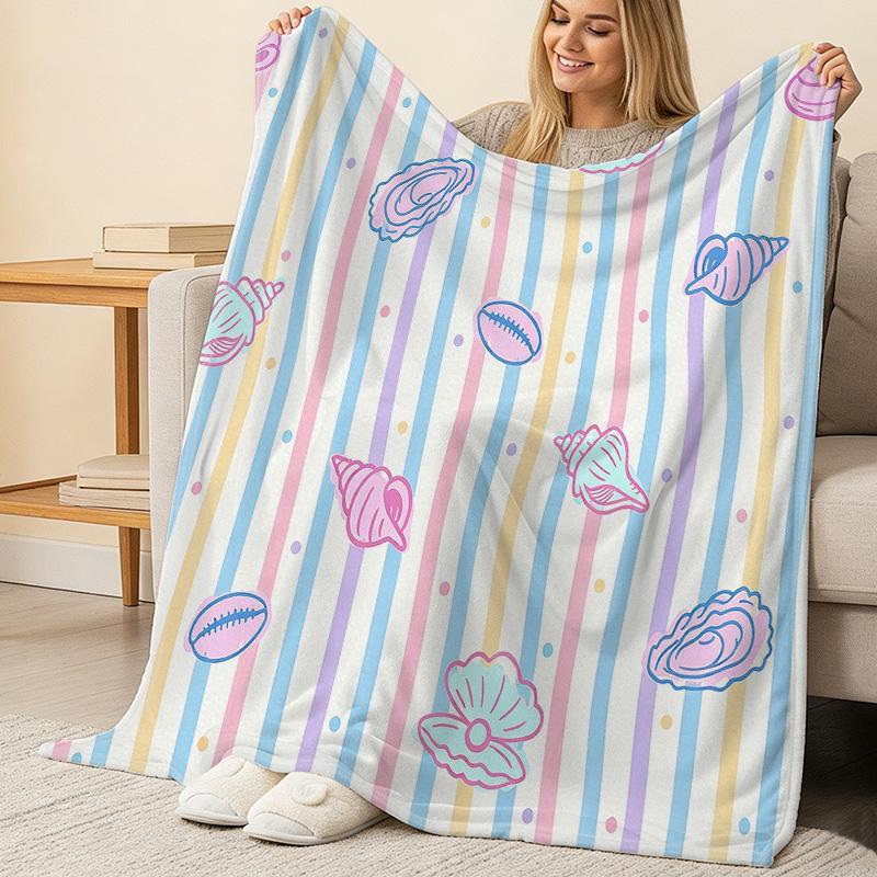 Flannel Blanket Shell Series, Soft & Cozy, Machine Washable, Warm Fresh Color, Perfect for Home, Office Napping, Halloween & Christmas
