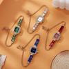 Nischen-Mini-Quadrat-Uhr für Damen, High-End, Luxus, Retro, Weizenähren-Design, mit Diamanten besetzt, Quarz-Damenuhr