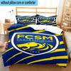 3PCS Fcsm Football Club Emblem Bedding Set,Including 1pc Duvet Cover And 2pcs Pillowcases Perfect for Bedroom, Dormitory, Fan Christmas Gift