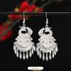 Miao Yin earrings retro exotic niche design long fringed earrings medium earrings women