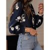 Spring Summer New Women's Embroidered Long Sleeve Chiffon Blouse European American Style Casual Elegant Ladies Top