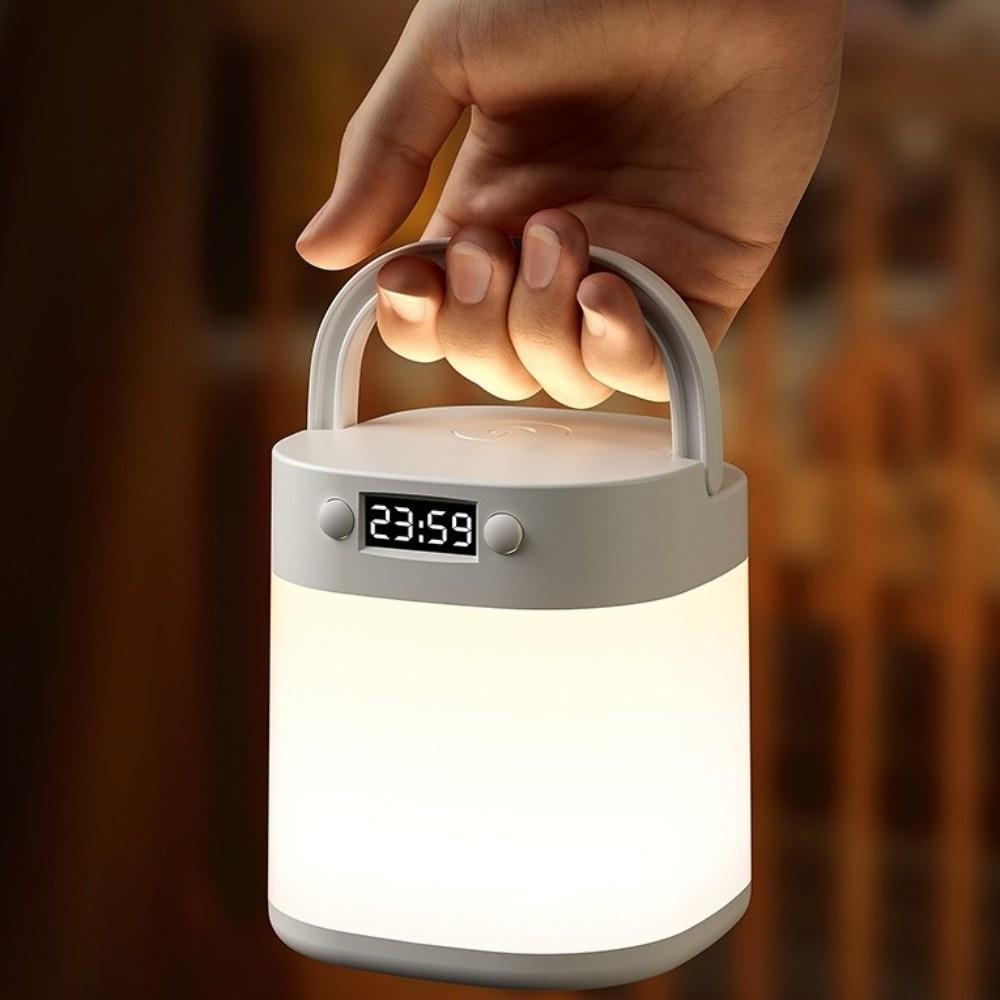 Dimmable Bedside Lamp Remote Control Reading Table Lamp Eye Protection Clock  Desktop
