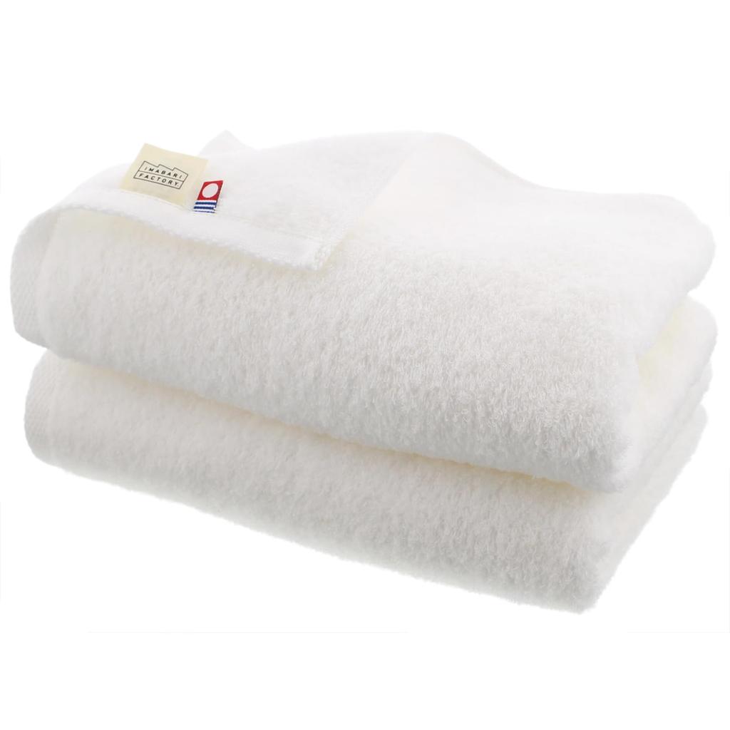 Imabari Towel Certified Imabari Factory Slim Bath Towel Made in Japan White Approx. 34 x 110cm Set of 2
