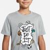 Nike Letter Print Crew Neck Short Sleeve T-Shirt Kids Tops Rolling-Grey DX9534-074