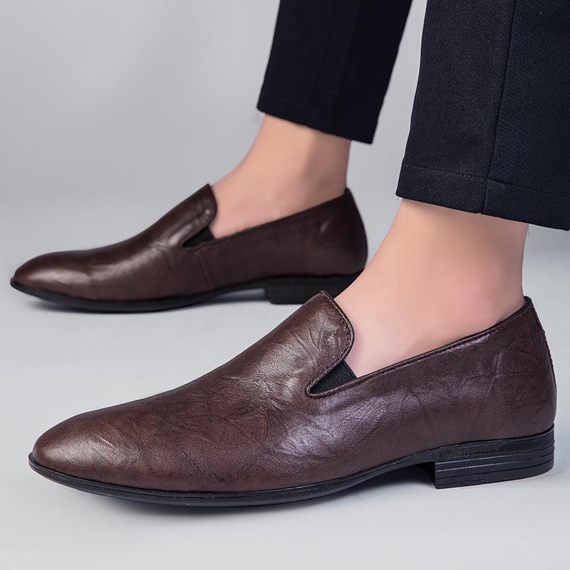 Fashion Moccasin Non-slip Loafers New Arrival Business Shoe High Quality Men Slip-On Shoes Genuine Leather Casual Shoes Driving Flats