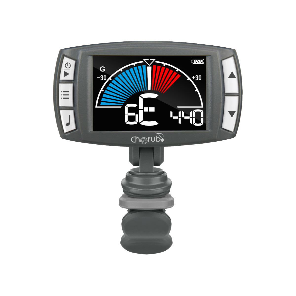 Cherub WMT-560 Rechargeable Clip-On Tuner 3-in-1 Clip Tuner Metronome Tone Generator Ukulele and Bass Modes Easy-to-Read Display