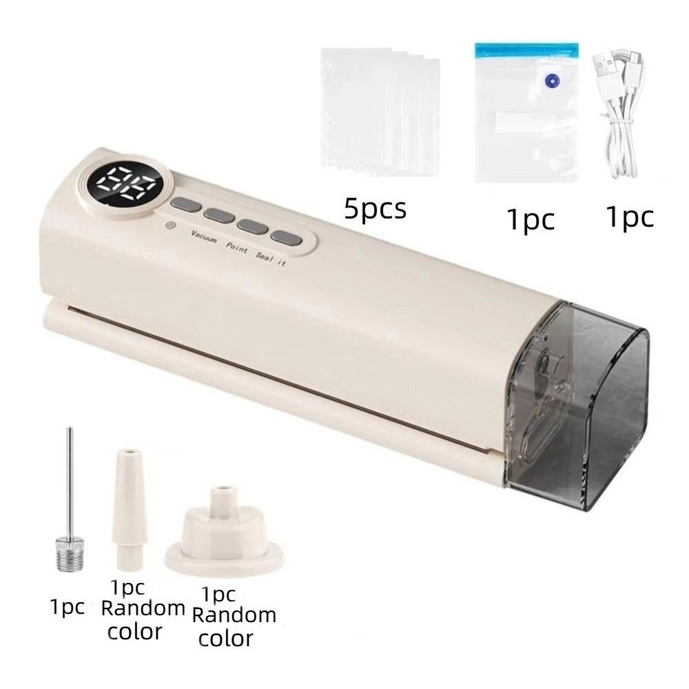 

Handheld Wireless Vacuum Sealing Machine Compact Food Bag Sealer Vacuum Packaging Machine Kitchen бежевый
