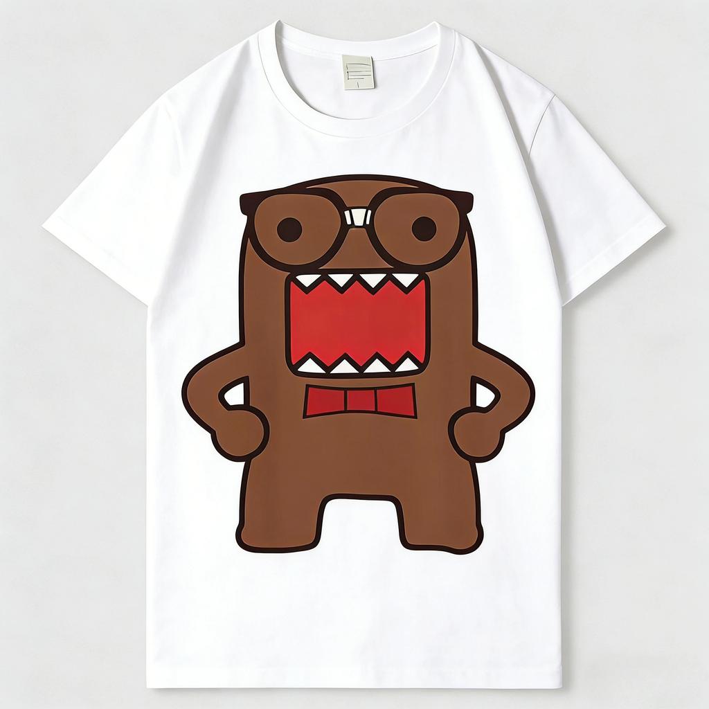Domo Kun Anime Graphic T Shirt Y2K Kawaii Cartoon Streetwear Tee Cotton S-5XL