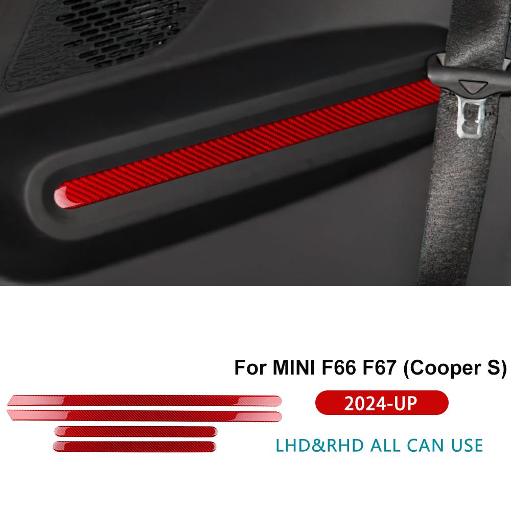 Real Soft Carbon Fiber for Mini S F66 F67 2024 2025 Car Door Decorative Strips Interior Sticker Panel LHD RHD