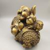 Antique Collection Family Of Three Happiness Ornament Brass Zodiac Pig