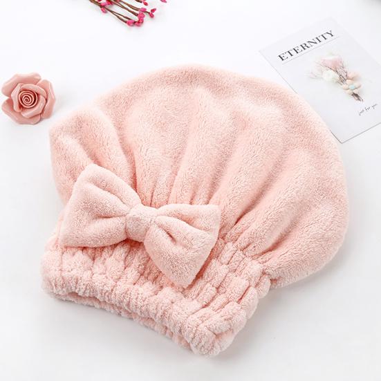 Coral Velvet Quick Dry Hair Hat Bath Cap Shower Head Super Absorbent Wrap Towel