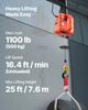 VEVOR 3-in-1 Electric Hoist Winch, 500 kg Capacity, 1500W Portable Electric Power Winch, 7.6 m Lifting Height, 5 m/min with Manual