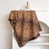 Leopard Print Jacquard Imitation Cashmere Scarf Women'S Short Fringed High-End Shawl
