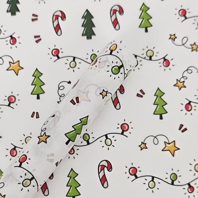 15 sztuk cienkiego papieru ze wzorami lampionów bożonarodzeniowych, papier do pakowania prezentów, odpowiedni do dekoracji świątecznych, zimowych, Święta Dziękczynienia