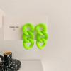 Statement Colorful Acrylic Cuban Chain Drop Earrings for Women Trendy Matte Link Chain Long Dangle Earring Korea Fashion Jewelry