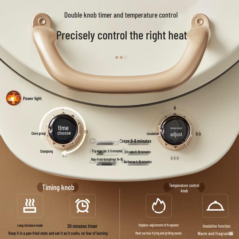BEAR Electric Griddle & Pancake Maker, Deep Removable Plates CN Plug (adapter Included)