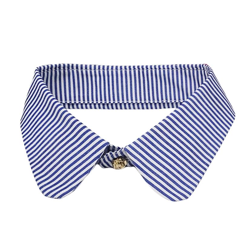 

Striped Lapel False Collar Detachable Blouse Fake Half Shirt Collar Decorative Necklace Choker Neckwear for Women Men