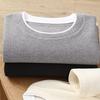 Men O-Neck Waffle Sweatshirt Fake Two-Piece Long Sleeve T-shirt Casual Loose Pullover for Spring Autumn Daily Wear Street
