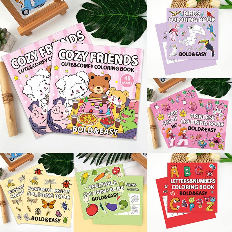 1Pc Mini Food Fruit Coloring Book Montessori Toy Educational Gouache Graffiti Book Creative Interesting Filling Color Book Gifts