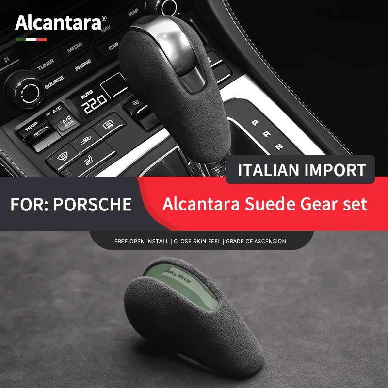 Alcantara Suede Car Gear Lever Shift Protection Cover For Porsche Boxster Cayman Panamera Macan 911 718 Shift Sleeve Accessories