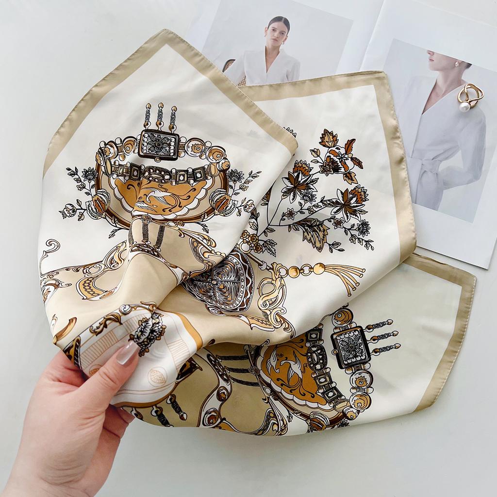 1116 summer new imitation silk cute square scarf clothing with fashion trend versatile women's silk scarf scarf