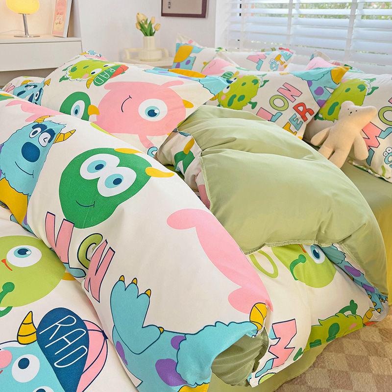 Small Fresh Bed Four-piece Dormitory Quilt Cover Three-piece Bed Sheet Set