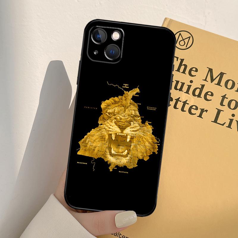 Punjab Map Outline Phone Case For iPhone 16 15 14 Pro Max Plus 12 11 13 Pro Max 12 Mini 13 Mini Cover