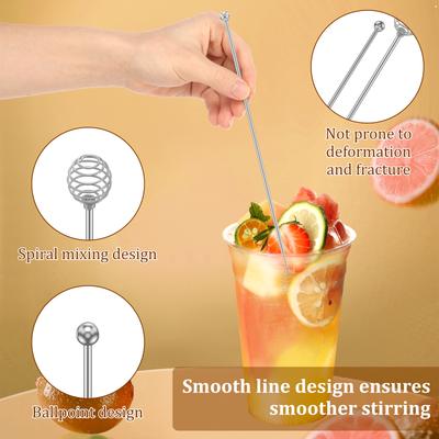 15Pcs Stainless Steel Stir Stick 23cm/9inch Beverage Stirrer Reusable Swizzle Stick for Cocktail Tea Juice and Mixed Beverage