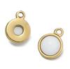 1pc Gold Color Stainless Steel with Round Natural Stone Charms Pendants for Earrings Necklace Jewelry Making Accessories