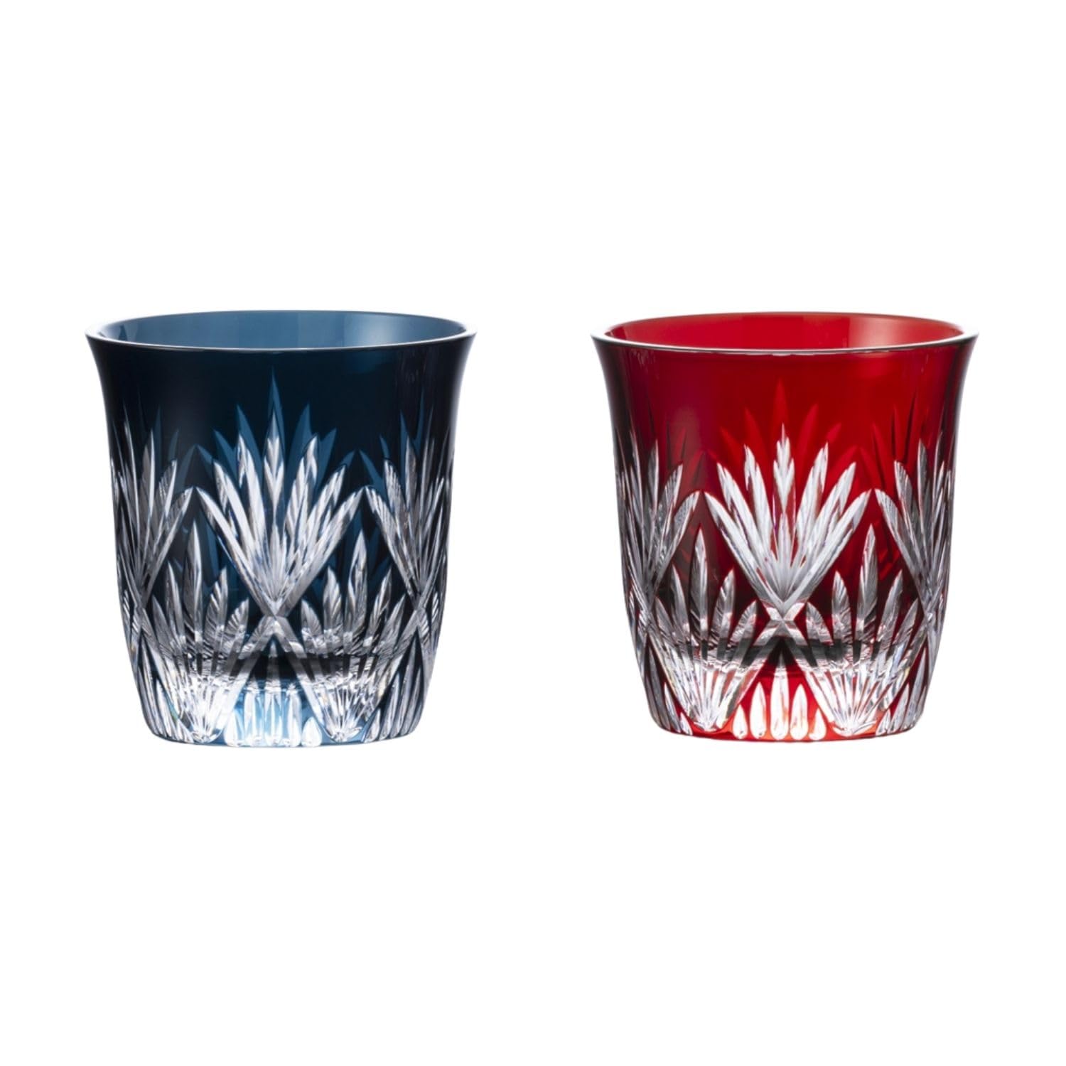 

TOFUKU Trading Creative Cut Master Premium Old Fashioned SC Shosoin - Glassware, Finish, Glasswork, Pair, Cutting, Blue/Red, 85×H83mm, 220cc, TK-640