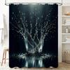 Water Splash Shower Curtain Black Magic Design for Bathroom Decorations Waterproof Fabric with Eyelets Ring Holder (Suitable for