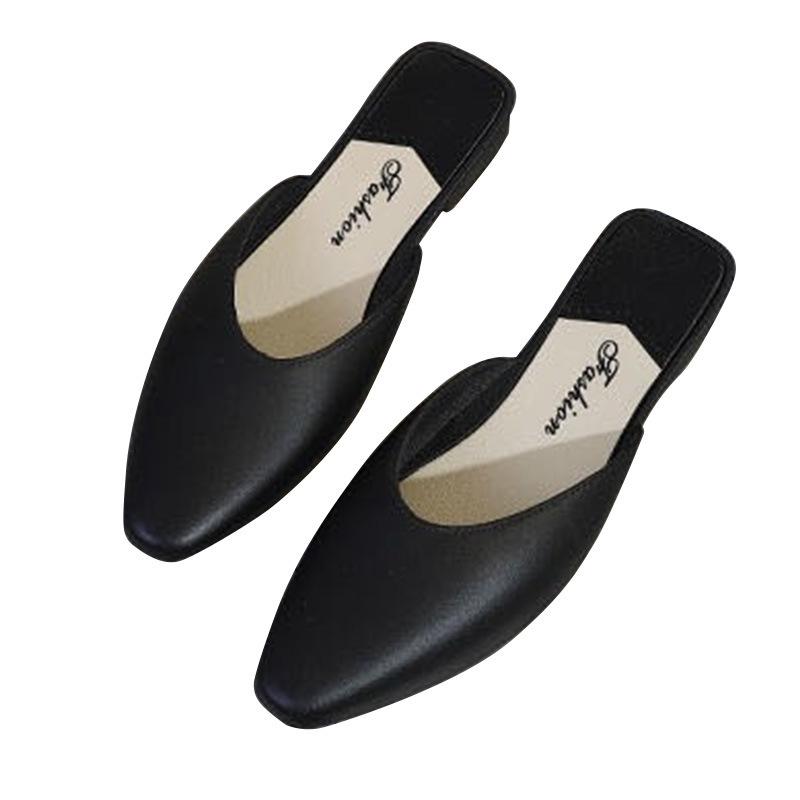 2024 Summer Women's Pointed Toe Slip-On Low-Heeled Sandals