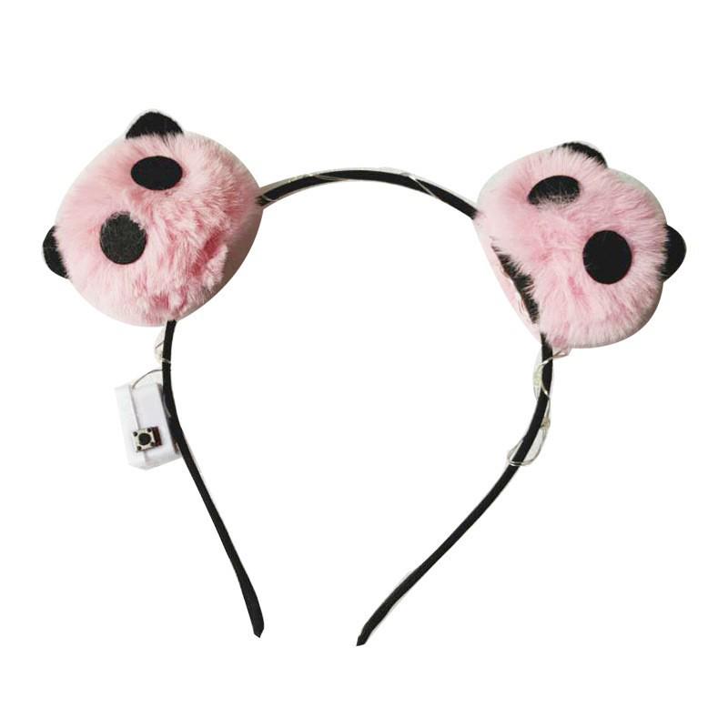 2023 Christmas Panda Light-Up Hair Clip and Headband Set