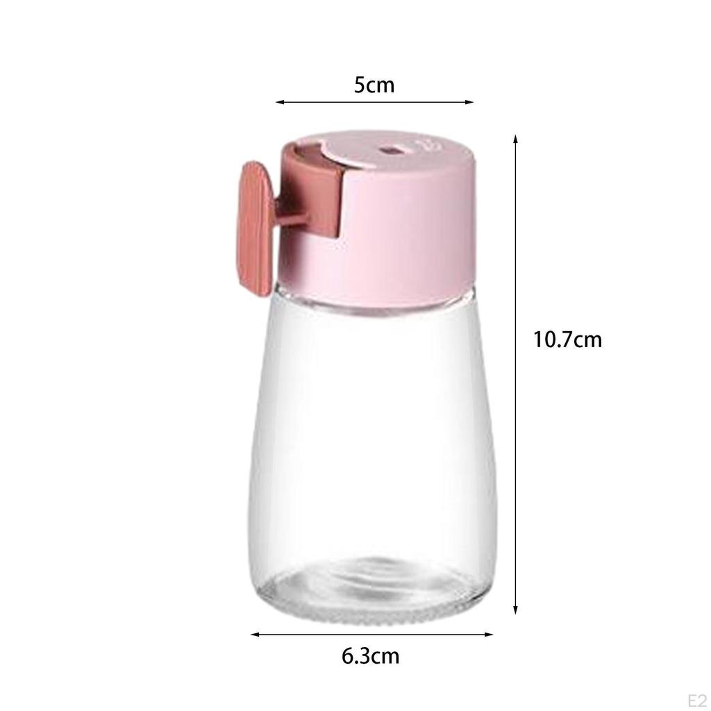 Measuring Seasoning Bottle Push Type Salts Control Jar Glass Limit Shaker