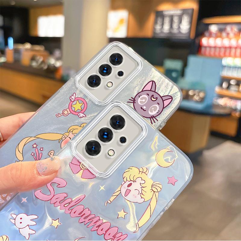 Lovely Sailors Moons Anime Phone Case for Samsung Galaxy S24 S23 S22 S21 Plus Ultra A73 A72 A71 A55 A54 A53 Non-Slip Back Covers